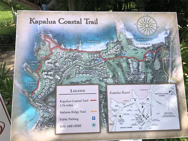 Map of Kapalua Coastal Trail. 