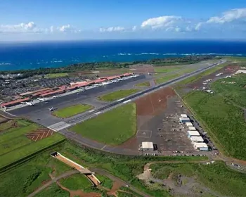 An aerial shot of Maui's airport.