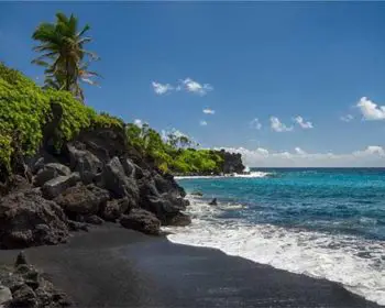 Black sand beach on Maui.