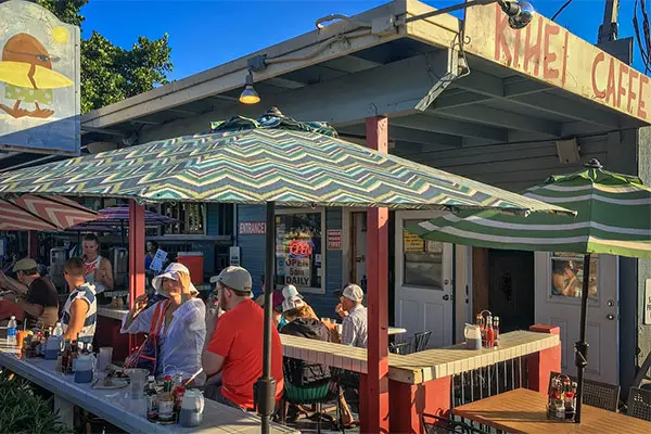 Brunch outside at a restaurant in Kihei, Maui. 