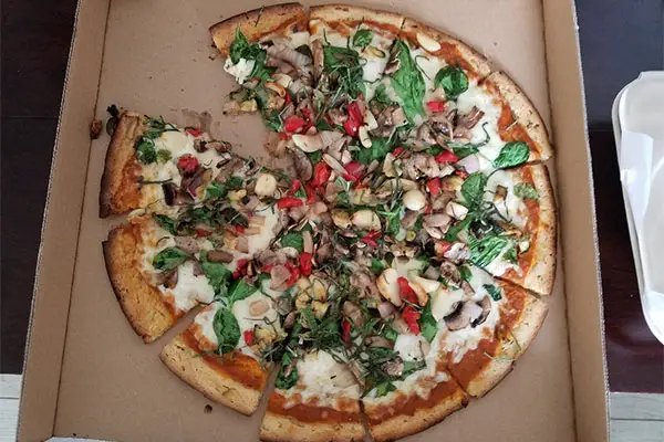 Pizza in a pizza box. 