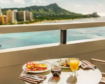 Breakfast on a terrace overlooking the ocean on Maui.