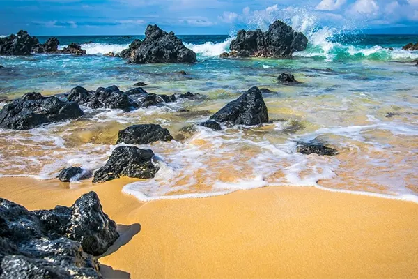 Rocky beach in Maui. 