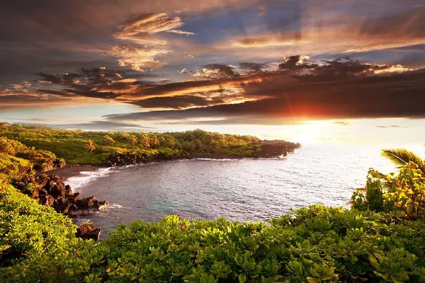 Beautiful tropical landscapes on Maui Island