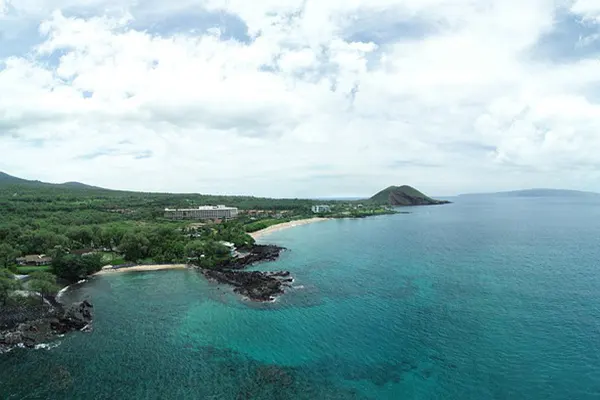 Aerial view of Maui's sea. 