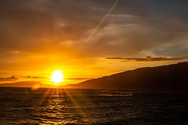 Sunset over the ocean in Maui. 