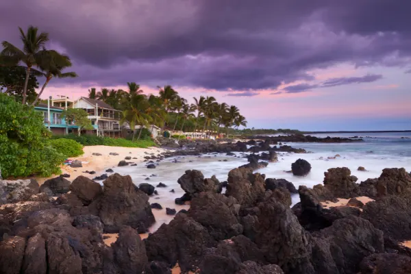 Homes along the beachfront in Maui.