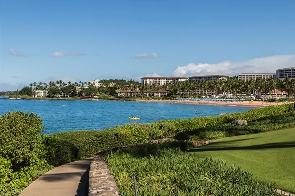 Wailea Beach resort by the ocean in Maui. 