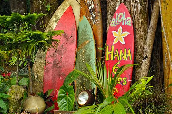 Surfboards in Hana, Maui. 