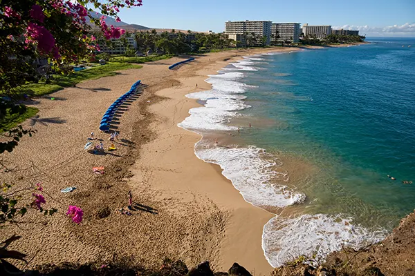 Looking down on Kaanapali Beach, Maui, Hawaii