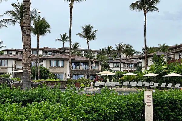 The Wailea beach villas as seen from outside in Maui. 