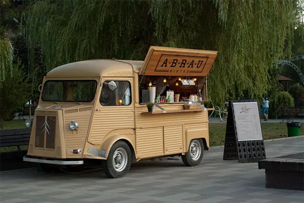 ABRAU food truck parking in pavilion. 