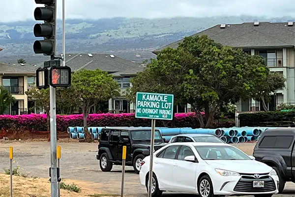 Parking lot at Kamaole Parking Lot. 