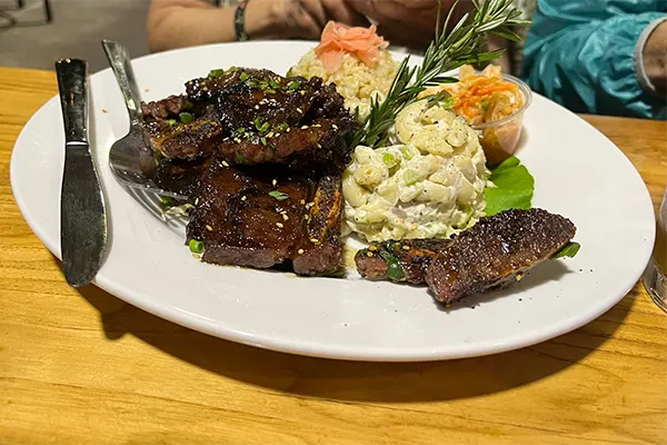 A entree of meat at Nalus in Maui. 