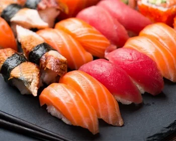 Sashimi on a plate.