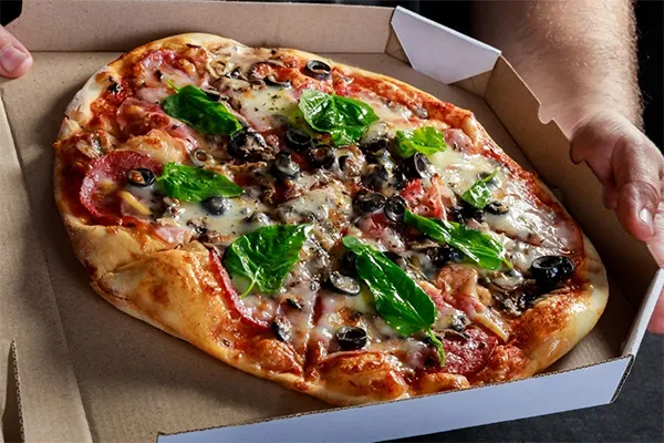 Pizza in box. 