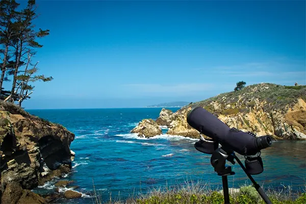 Telescope facing the ocean