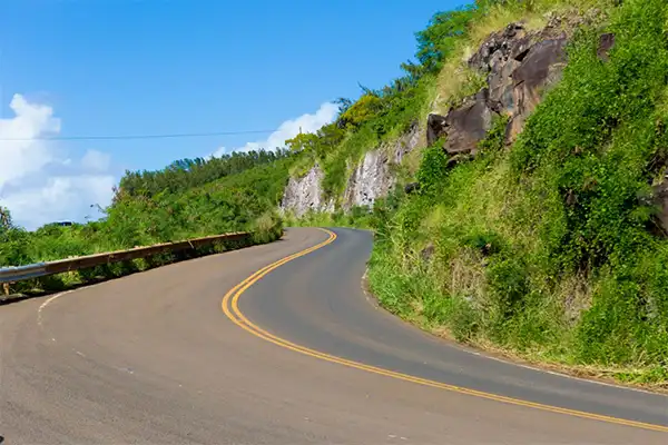A winding road in Maui. 