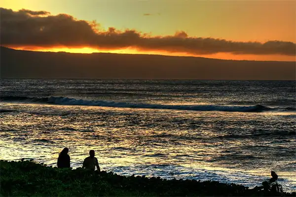 Kaanapali beach at sunset