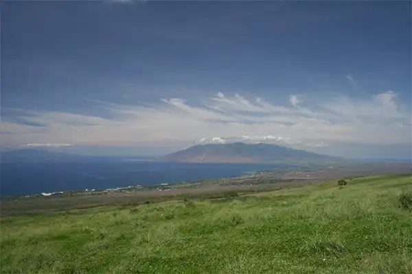 Haleakala seen in the distance on a cloudy Maui day. 