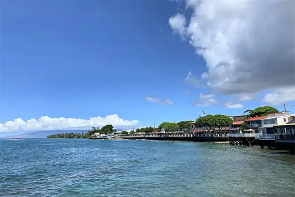 Lahaina as seen from the shore. 